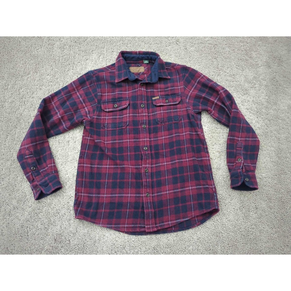 Orvis Button Up Shirt Mens‎ Small Red Plaid Long Sleeve Pockets Flannel Casual